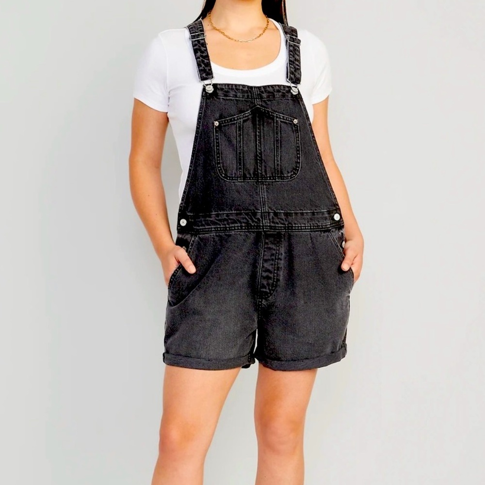 Old Navy Black Denim Overalls